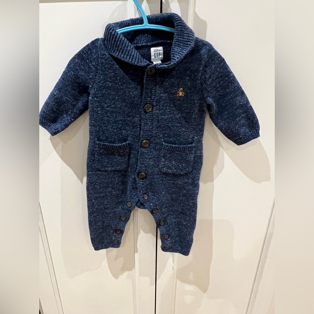 Baby gap Blue Baby knit Jumpsuit 3-6m